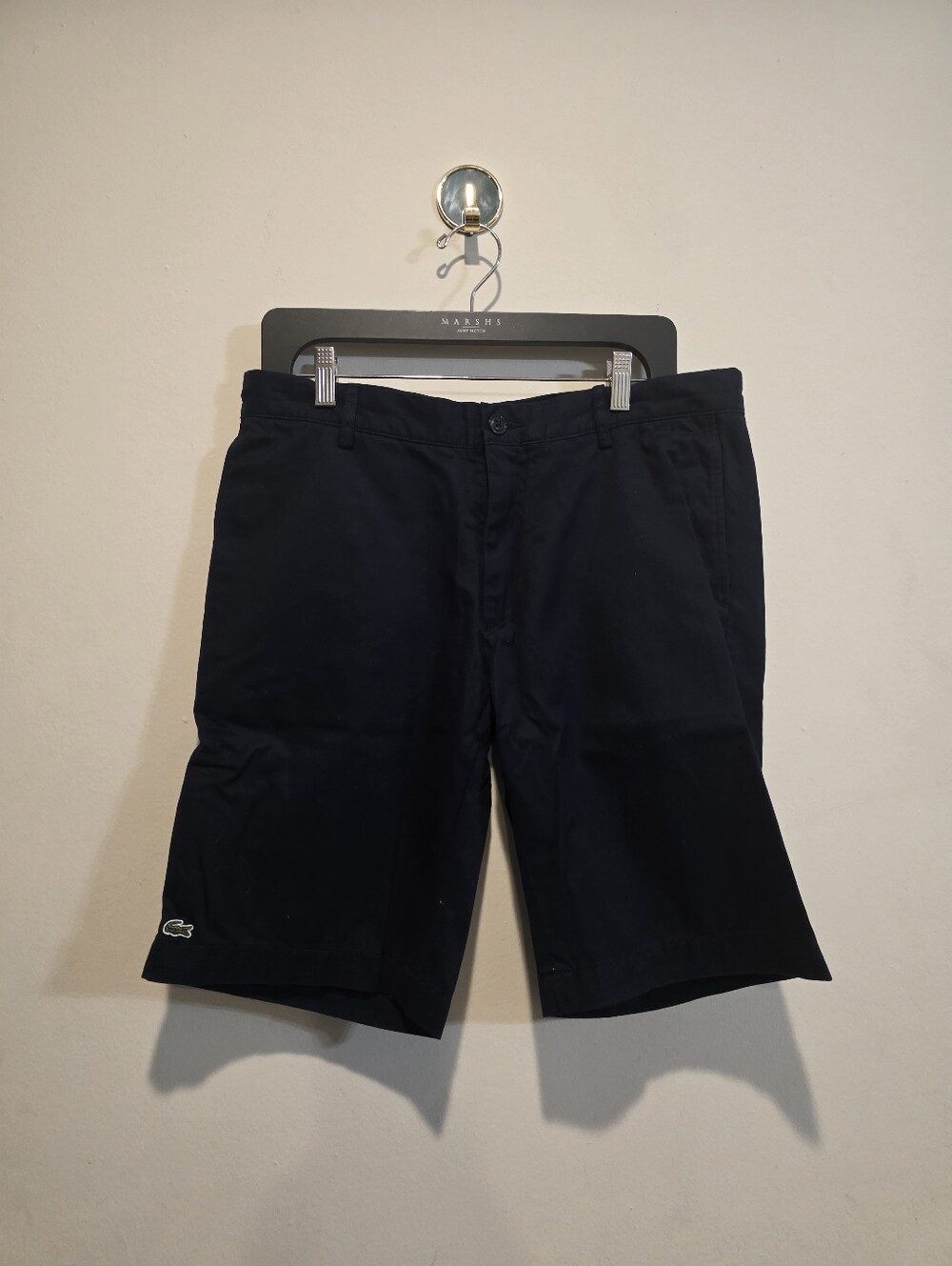 NWT Lacoste Classic Fit Chino Bermuda Shorts Navy Blue Size US 33 (FR 42)